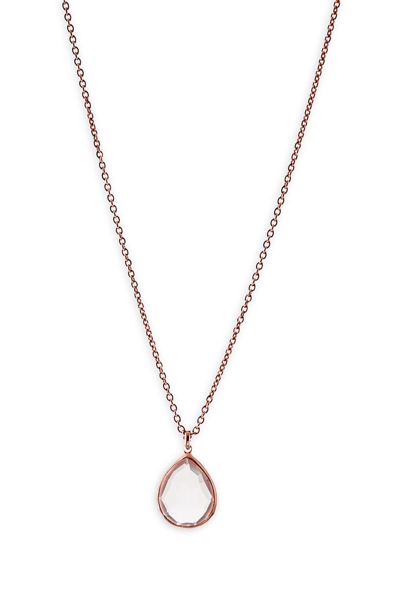'Rock Candy' Rosé Pendant Necklace, Main, color, ROSE - ROSE QUARTZ