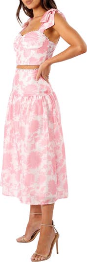 Elle Floral Top & Midi Skirt Set