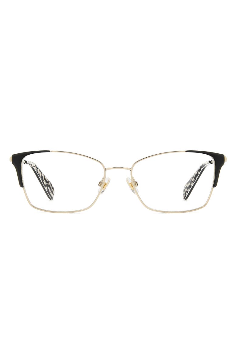 Kate Spade New York arla 52mm rectangular optical glasses, Main, color, Black