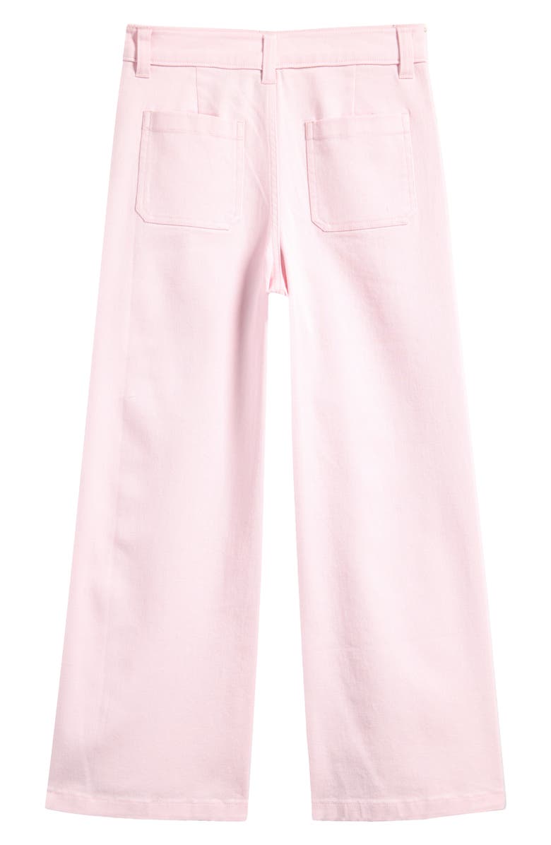 Nordstrom Kids' Stretch Twill Crop Wide Leg Pants, Alternate, color, Pink Breath