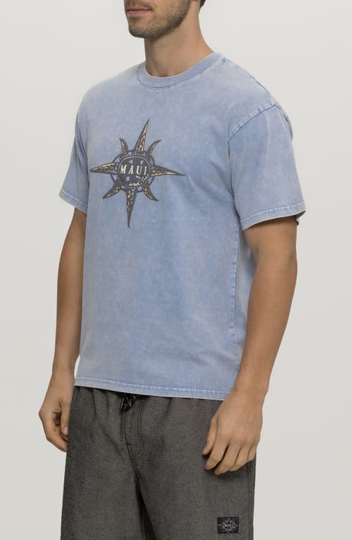 Maui And Sons Maui & Sons Mineral Wash Logo Graphic T-shirt In Blue