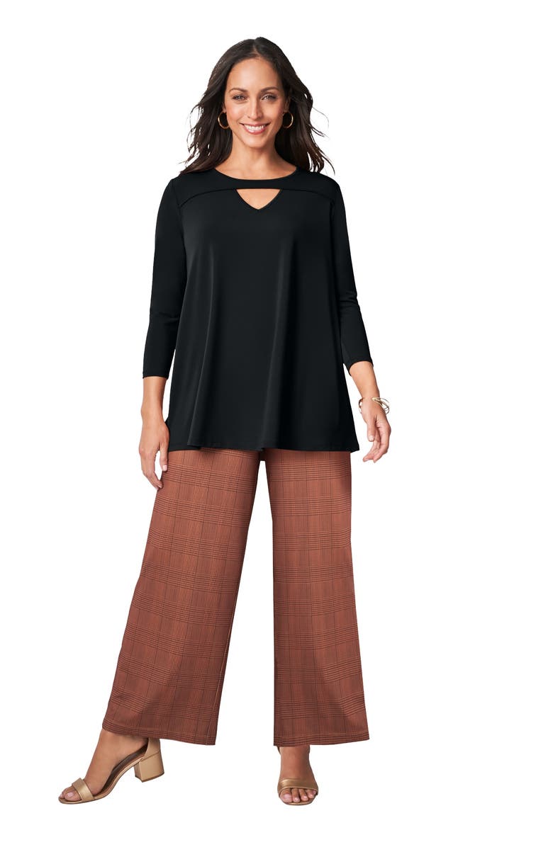 Jessica London Keyhole Tunic, Main, color, Black