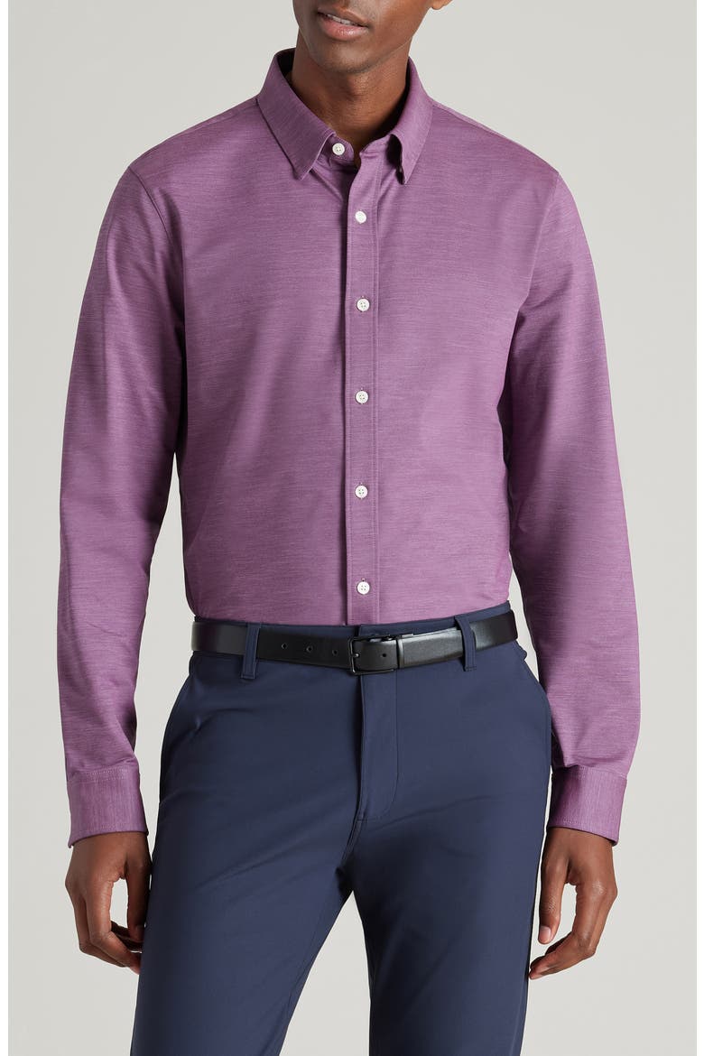 Commuter Slim Fit Button-Up Shirt, Alternate, color, MAROON OXFORD