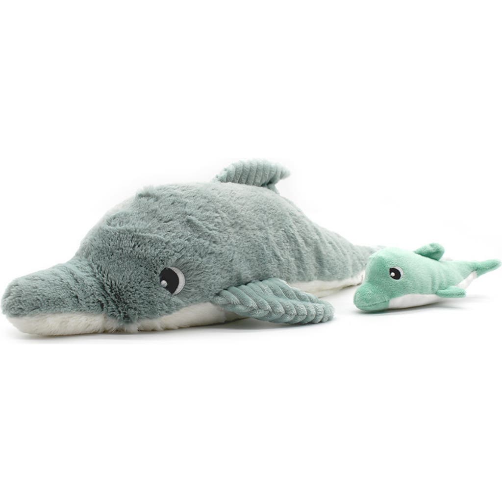Les Ptipotos Dolphin Mom & Her Baby - Secret Keeper Plush Toy, Eco-Friendly, Soft & Washable in Mint  product