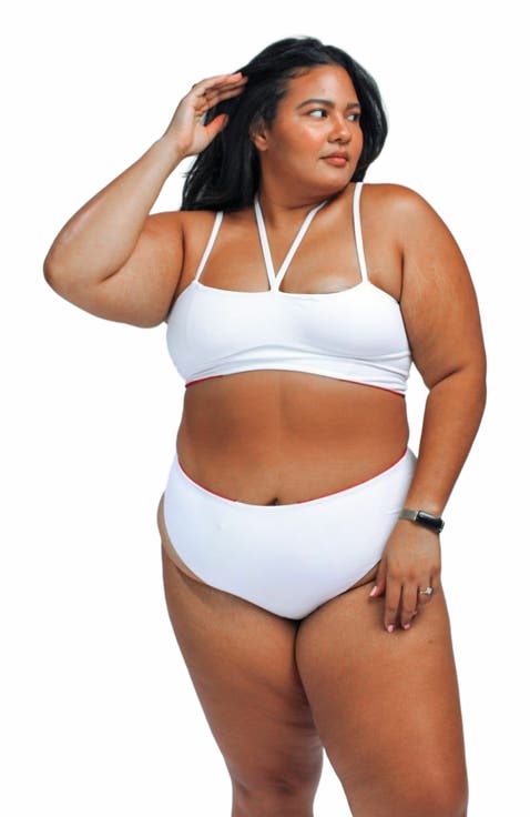 Massi Bikini Top With Color-Blocked Tile Pattern