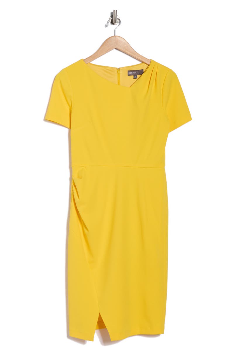 Julia Jordan Asymmetric Short Sleeve Sheath Dress, Main, color, 