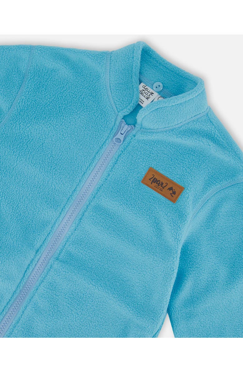 Deux par Deux Little Girl's 3-In-1 Mid-Season Outerwear Set With Printed Jacket Light Blue And Multicolored Butterflies, Alternate, color, 