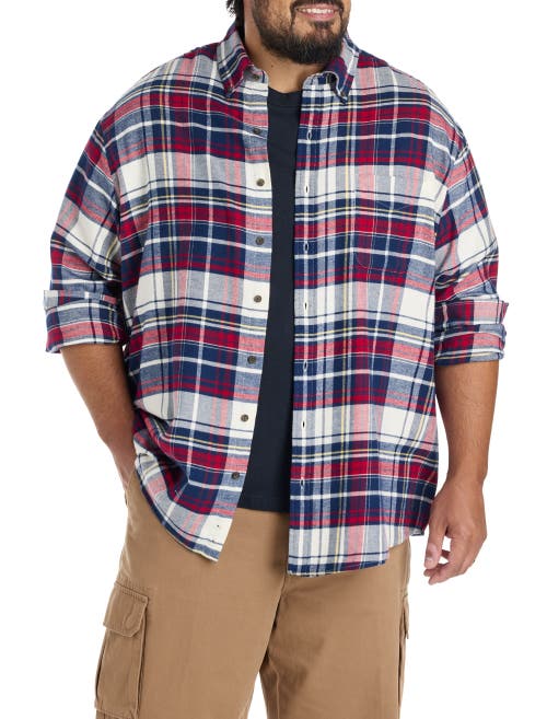 Harbor Bay By Dxl Big & Tall Large Plaid Flannel Sport Shirt In Multi