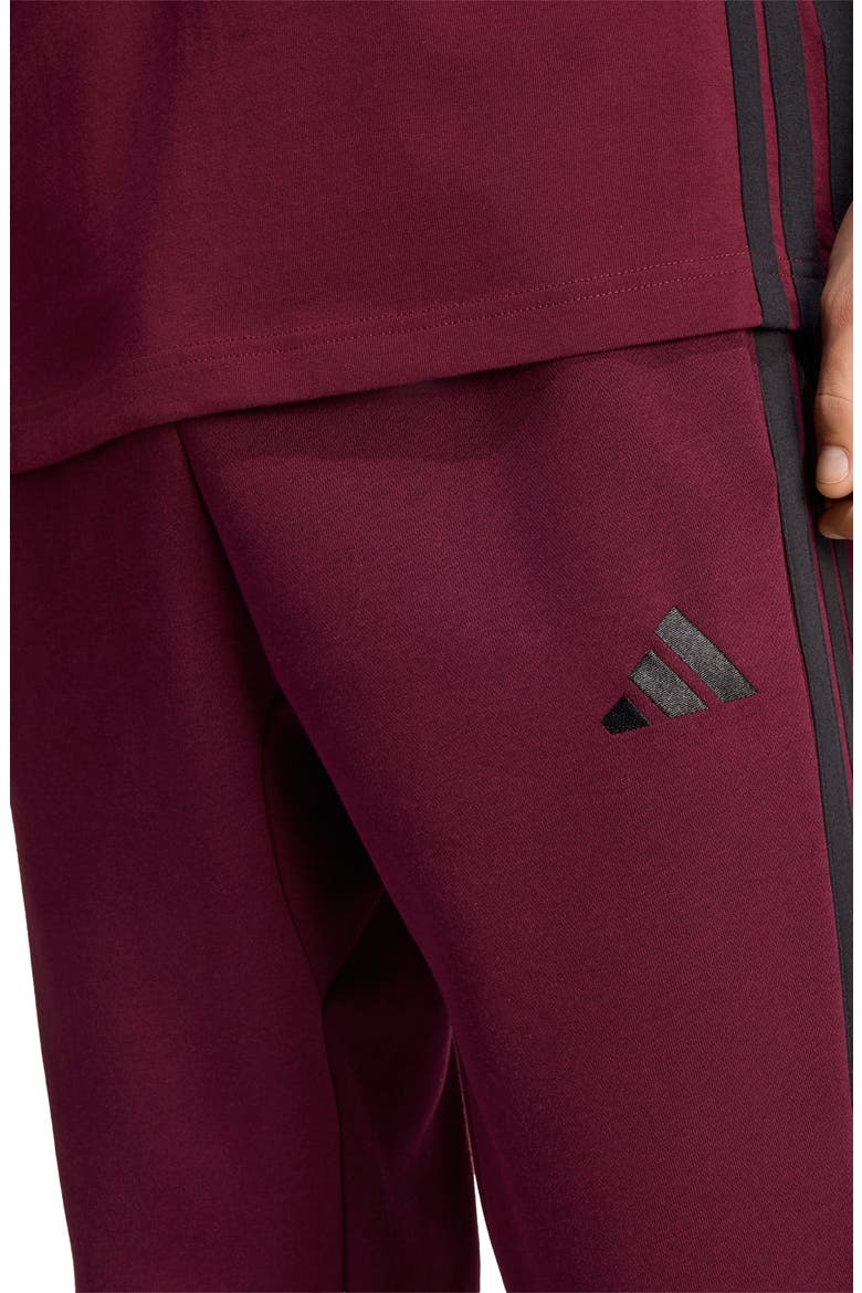 Essentials 3-Stripes Fleece Joggers, Alternate, color, MAROON/ BLACK