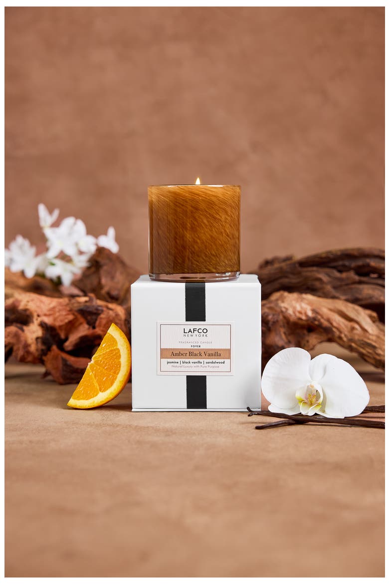 Amber Black Vanilla Classic Candle, Alternate, color, BROWN