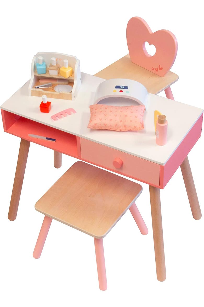 Pretend Nail Salon Wooden Play Set, Alternate, color, Pink