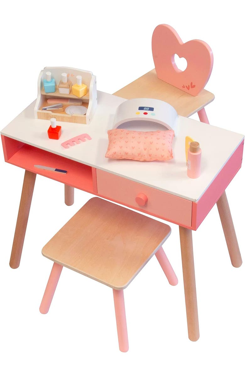 SVAN Pretend Nail Salon Wooden Play Set, Alternate, color, Pink