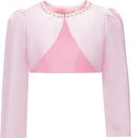 Tulleen Cropped Satin Cardigan