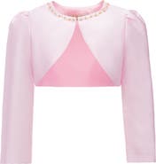 Tulleen Cropped Satin Cardigan