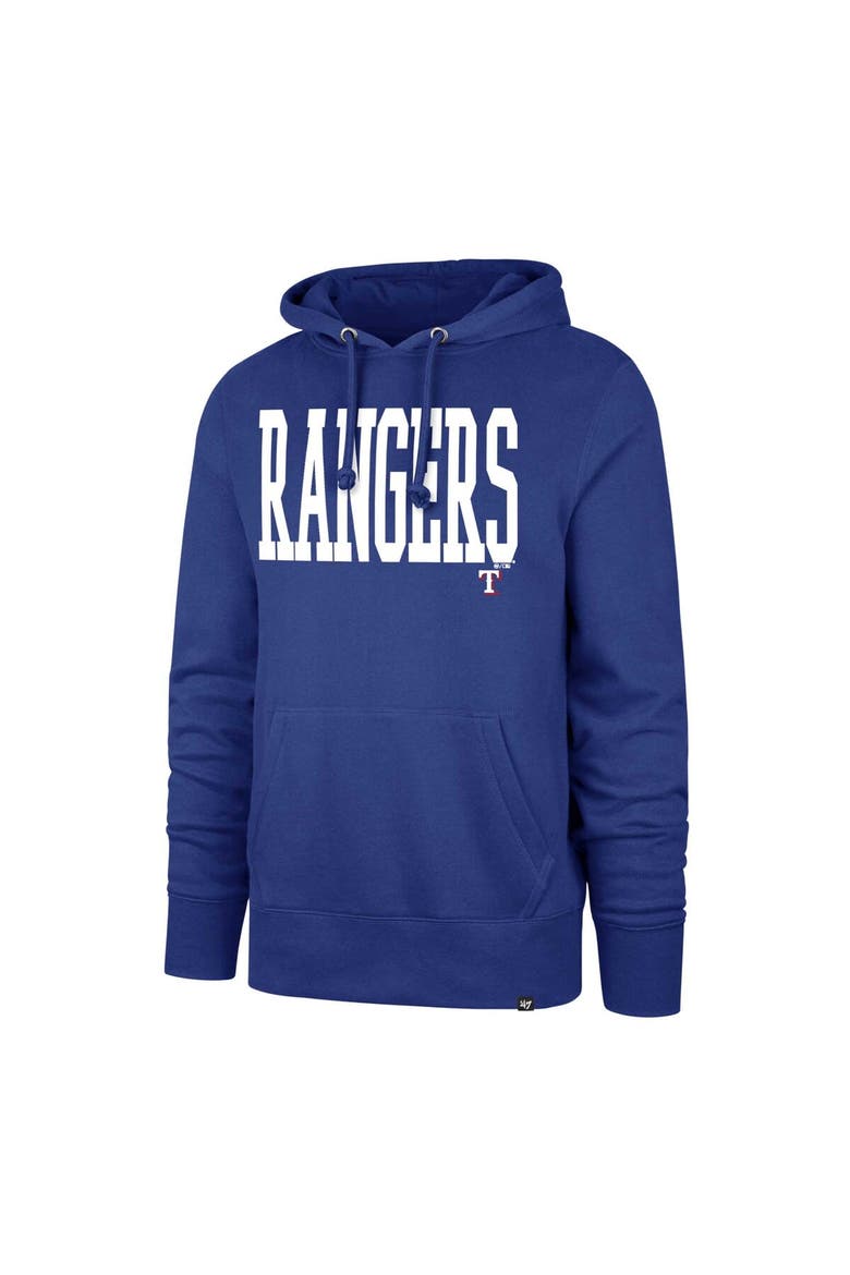 Men's '47 Royal Texas Rangers Dime Headline Pullover Hoodie, Alternate, color, Royal