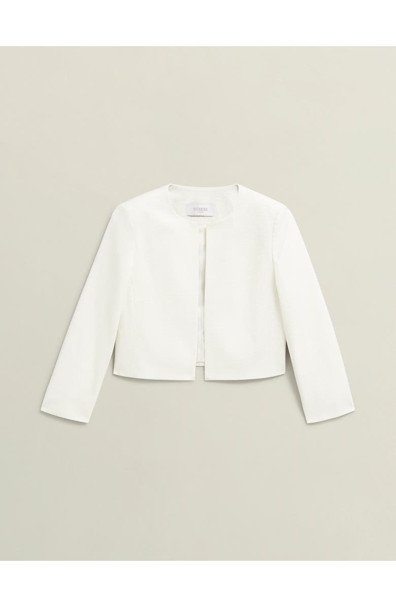 HOBBS LONDON Elize Cropped 3/4 Sleeve Occasion Jacket, Alternate, color, Ivory