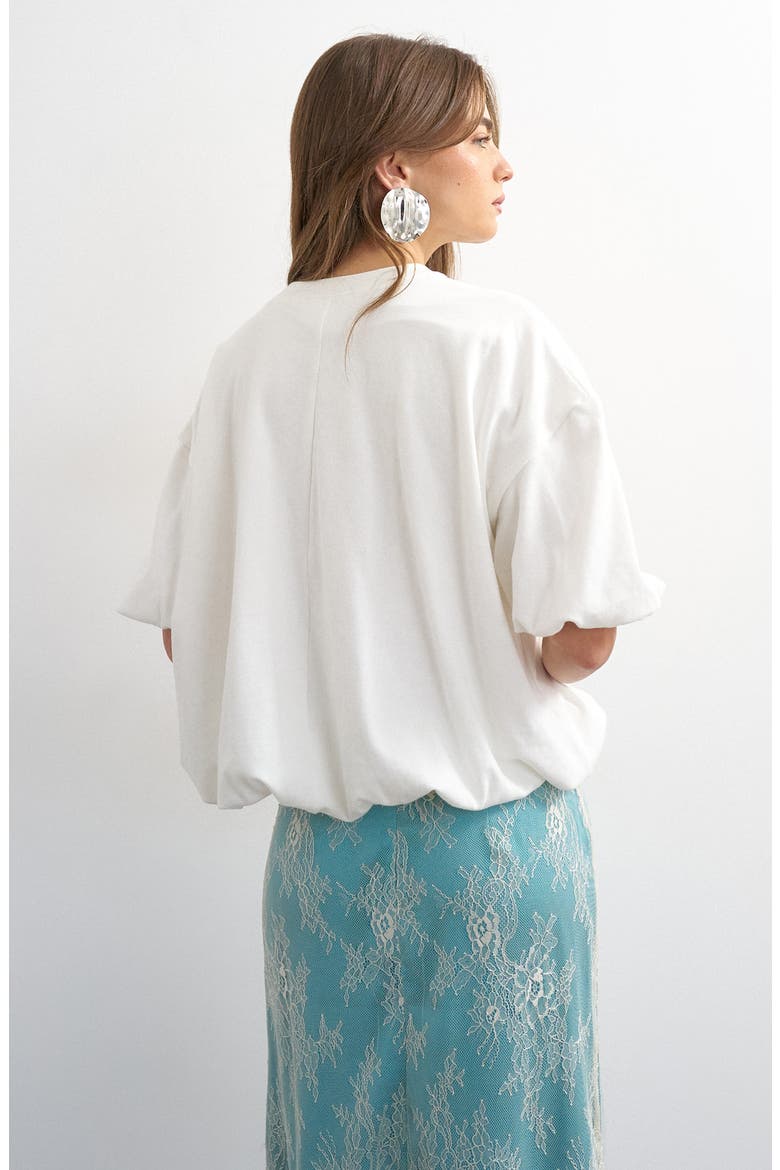 Bubble Hem T-Shirt, Alternate, color, IVORY