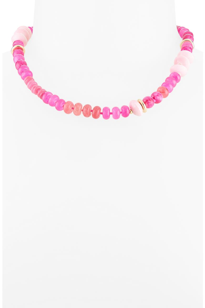 Pink Quartz Beaded Necklace, Alternate, color, PINK