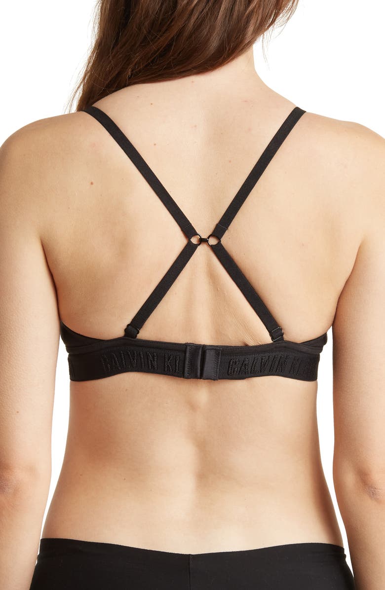 Calvin Klein Monochrome Triangle Bralette, Alternate, color, 001 Black