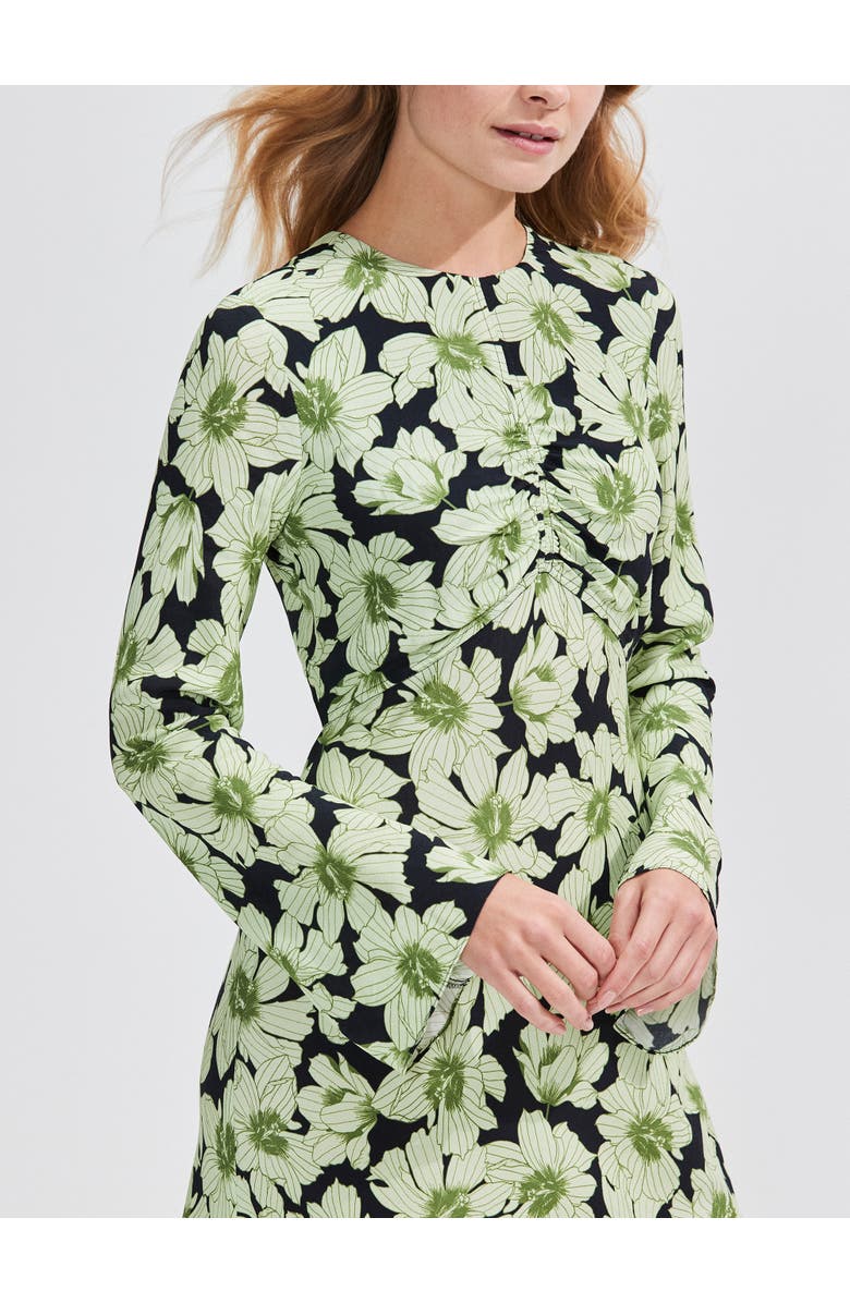 Ro&Zo Floral Flute Sleeve Dress, Alternate, color, Green