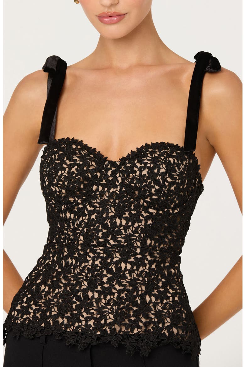 Donne Lace Corset Top, Alternate, color, BLACK NUDE