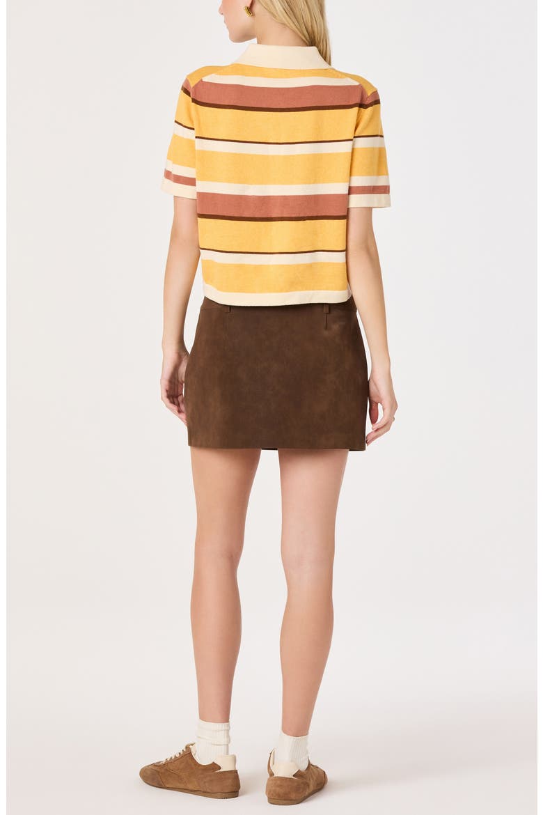 Brooklyn Stripe Short Sleeve Sweater Polo, Alternate, color, ORANGE MULTI STRIPE