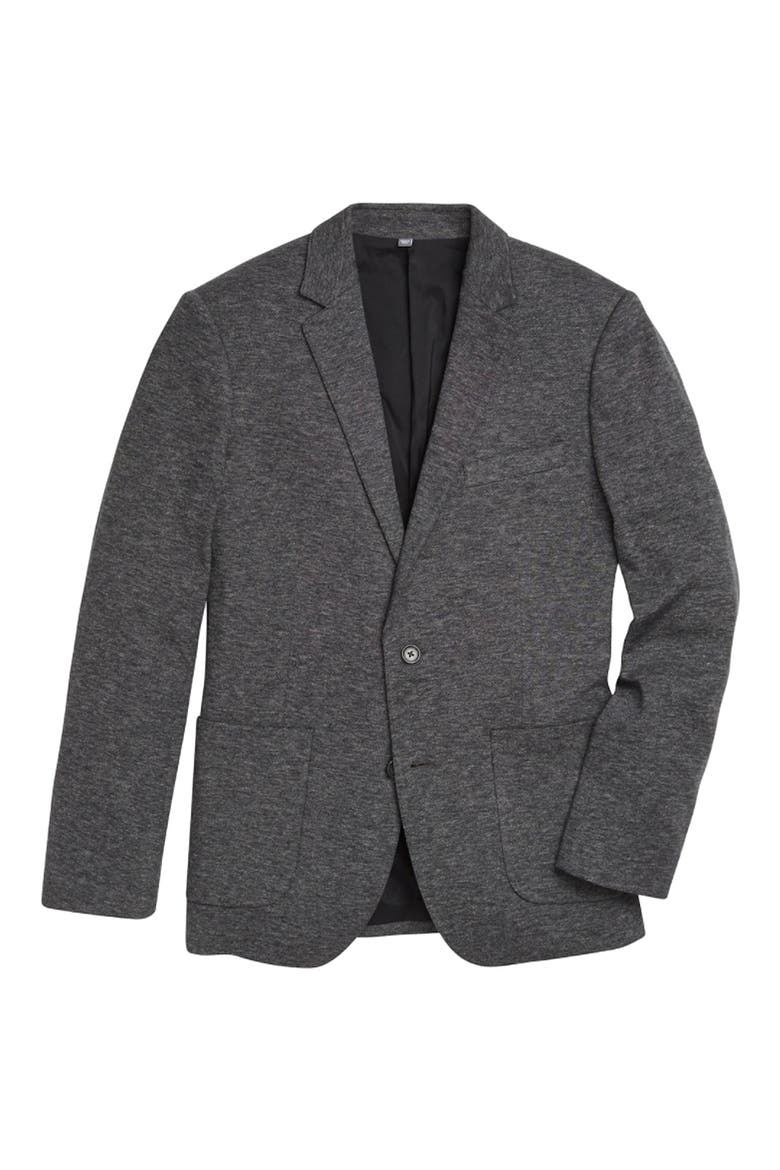 Slim Fit Knit Cotton Blazer, Main, color, CHARCOAL