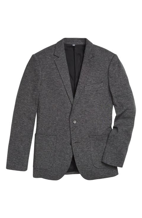 Slim Fit Knit Cotton Blazer