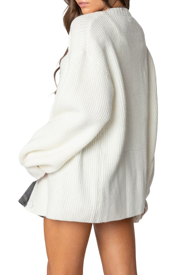 Mathilde Oversize V-Neck Cardigan, Alternate, color, CREAM