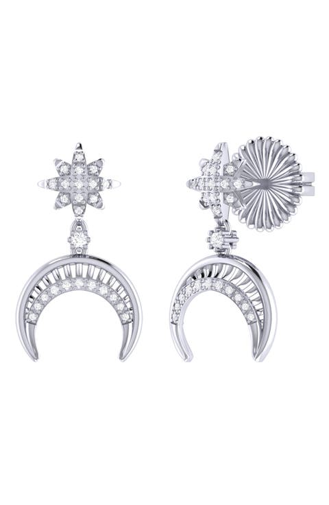 North Star Moon Drop Earrings