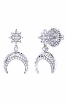 LuvMyJewelry North Star Moon Drop Earrings
