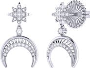 LuvMyJewelry North Star Moon Drop Earrings