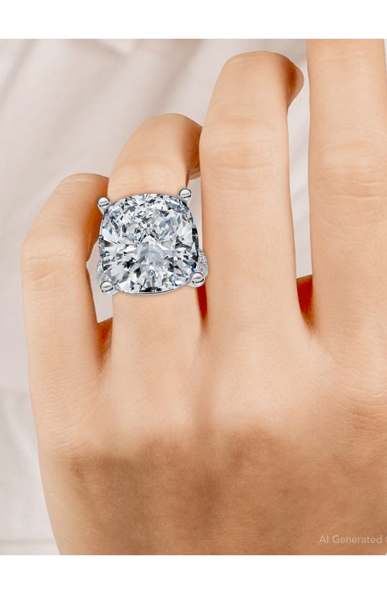 Bliss Diamond Certified 16Ct Cushion Diamond Engagement Ring 14k Gold Lab Grown, Alternate, color,