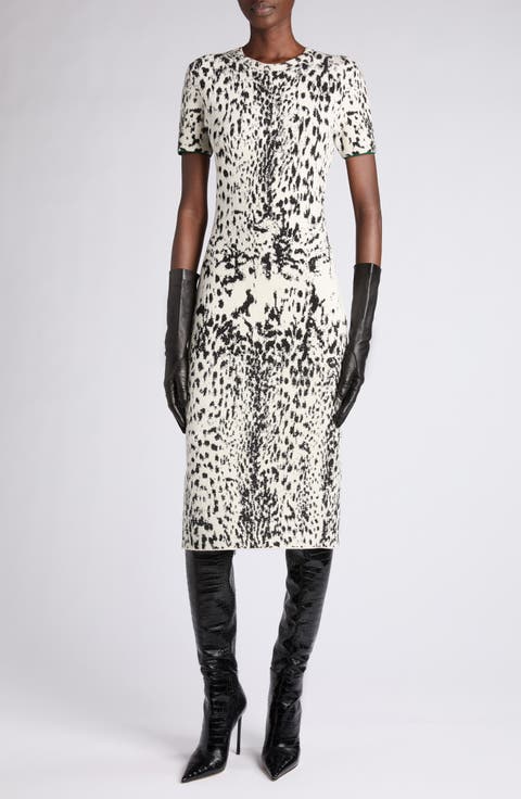 Lynx Jacquard Midi Dress