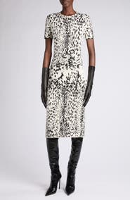 TOM FORD Lynx Jacquard Midi Dress