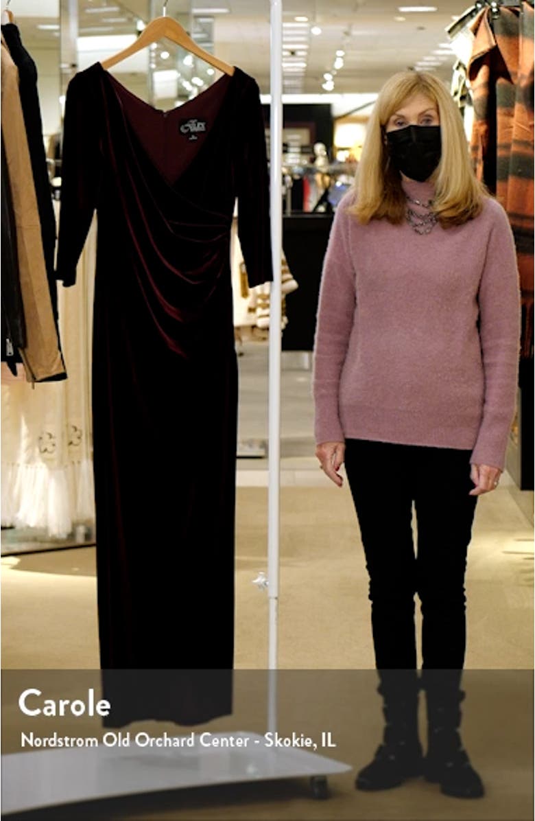 Surplice Velvet Sheath Gown, sales video thumbnail