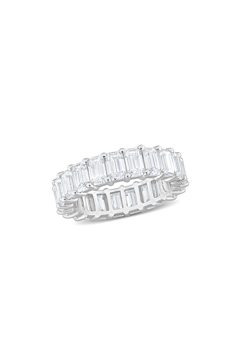 Emerald Cut Lab-Created Moissanite Eternity Band Ring, Main, color, WHITE