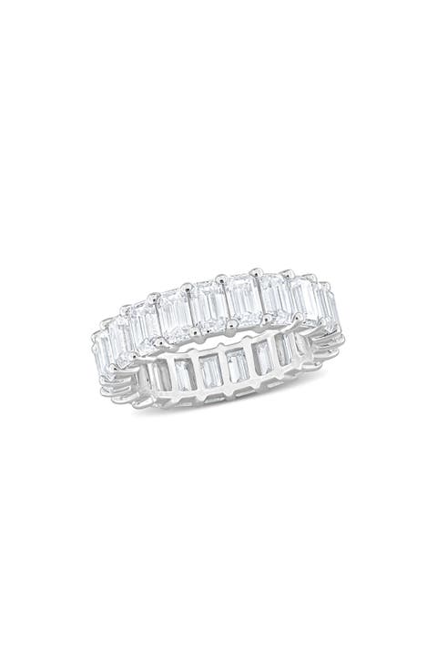 Emerald Cut Lab-Created Moissanite Eternity Band Ring