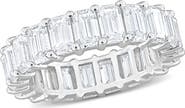 DELMAR Emerald Cut Lab-Created Moissanite Eternity Band Ring