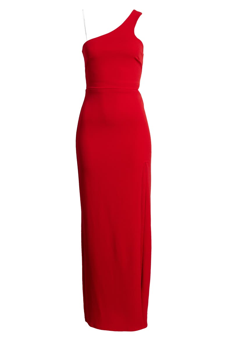 Idyllic Impression One-Shoulder Gown, Alternate, color, RED