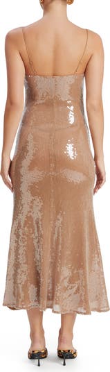 Ramira Sequin Cocktail Midi Dress