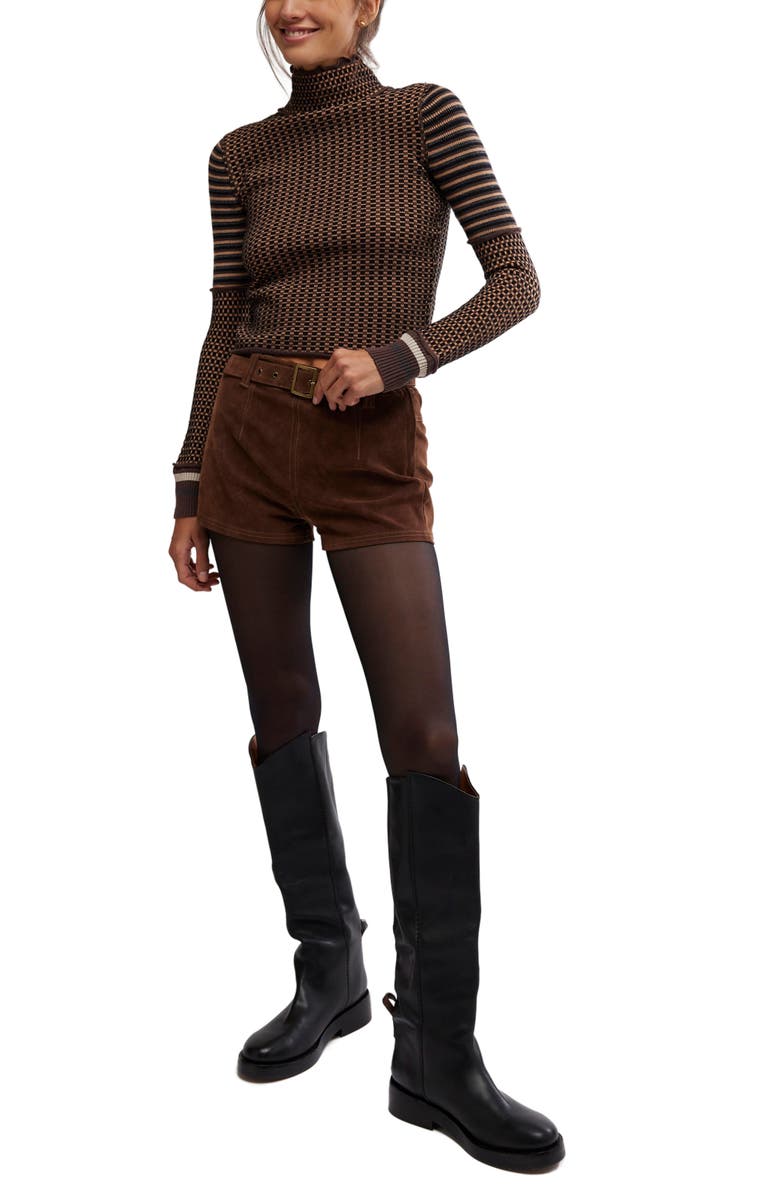 Free People Gamer Cuff Crop Stretch Cotton Blend Sweater, Alternate, color,