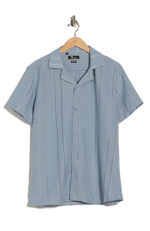 Modern Fit Textured Camp Shirt