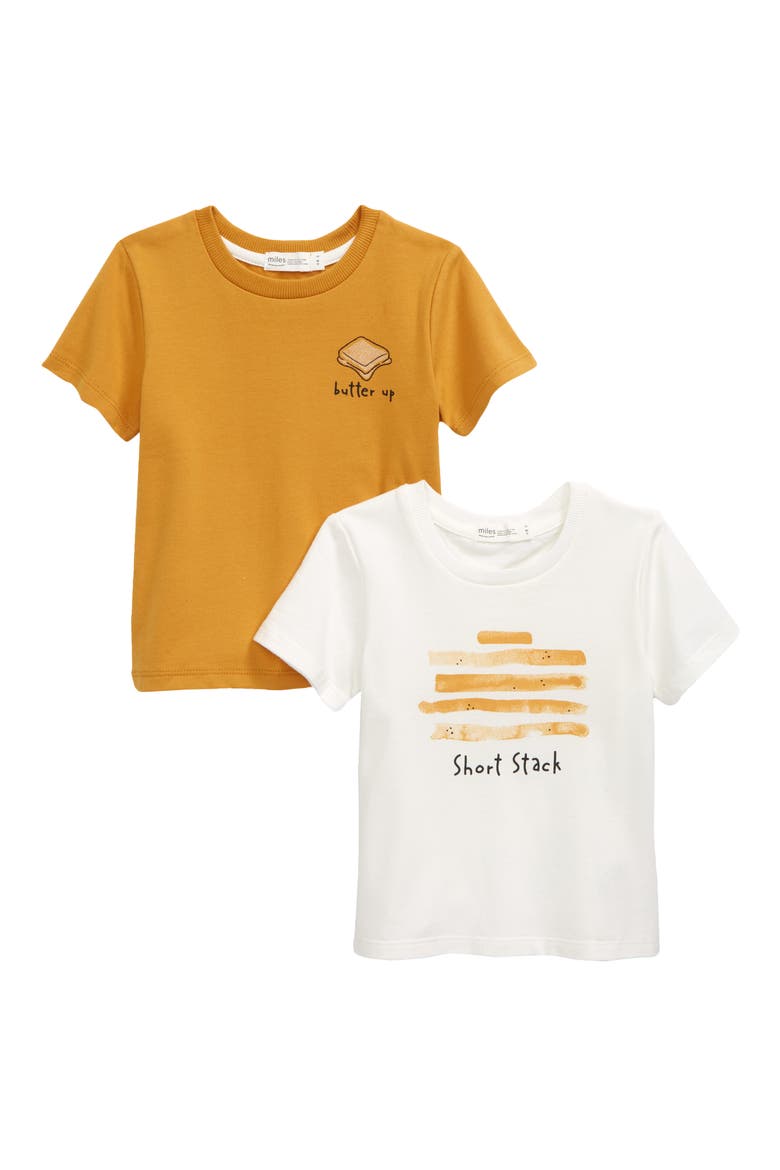 miles Assorted 2-Pack Graphic Tees, Main, color, 101 OFF WHITE