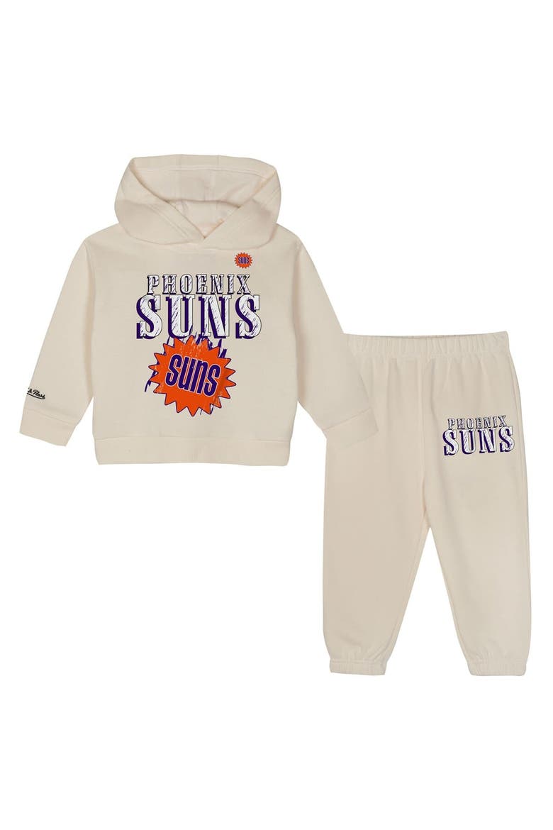 Toddler Mitchell & Ness  Cream Phoenix Suns Hang Time Oversized Pullover Hoodie & Pants Set, Alternate, color, Cream