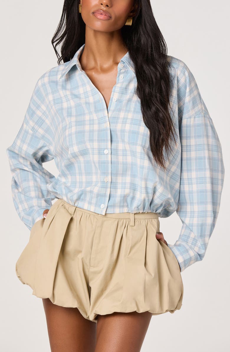 ASTR the Label Jensen Plaid Woven Shirt, Alternate, color, Blue Plaid