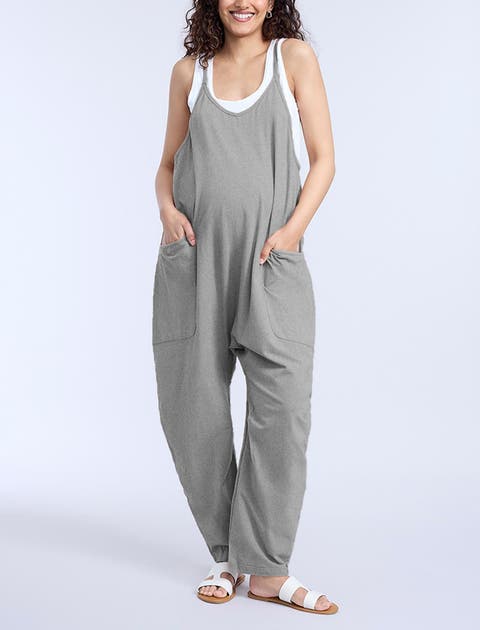 Sleeveless Relaxed Fit Maternity Jumpsuit