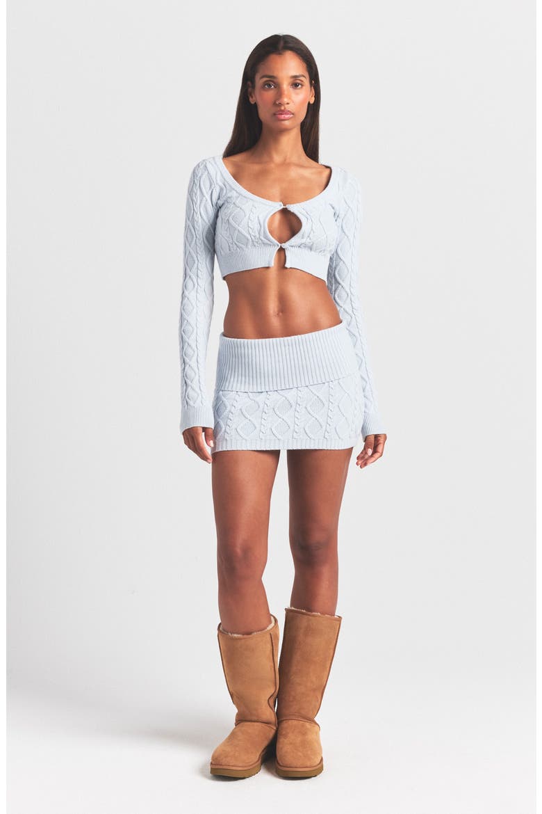 Sweater Knit Crop Cardigan, Alternate, color, ZEN BLUE