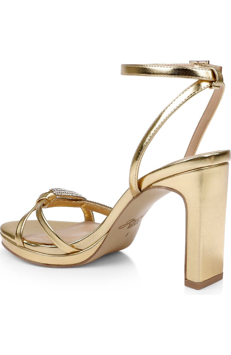 Jewel Badgley Mischka Fila Ankle Strap Platform Sandal, Alternate, color, Gold Leather