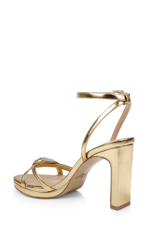 Jewel Badgley Mischka Fila Ankle Strap Platform Sandal In Gold